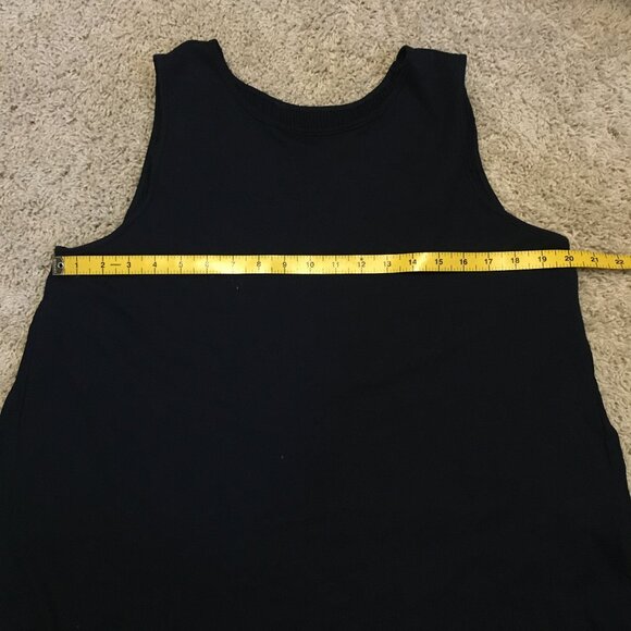 Dark Navy Blue Accordion Pleated Back Rayon Tank Top - Picture 11 of 13